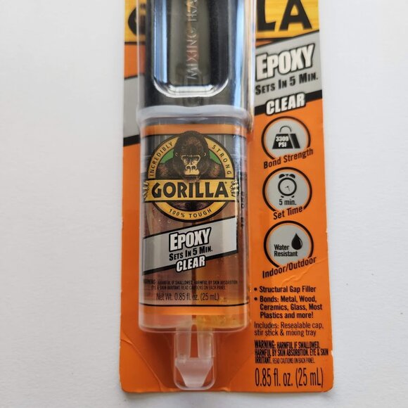 Gorilla Glue Clear Epoxy 5 minutes .85 fl oz Clear Water Resistant Gap-filling - Picture 2 of 14